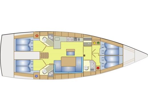 Sailboat BAVARIA 46 CRUISER Plattegrond van de boot