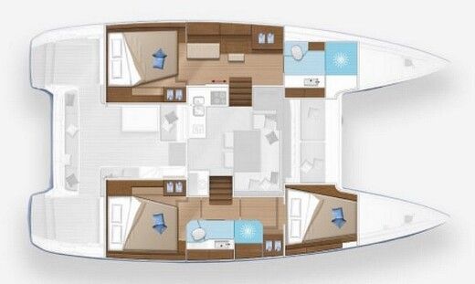 Catamaran BENETEAU LAGOON 400 Plattegrond van de boot