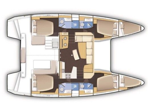 Catamaran Lagoon Lagoon 42 Plattegrond van de boot