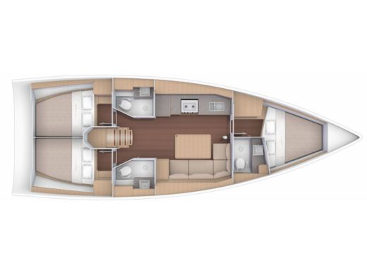 Sailboat Dufour Dufour 390 Grand Large Plan du bateau