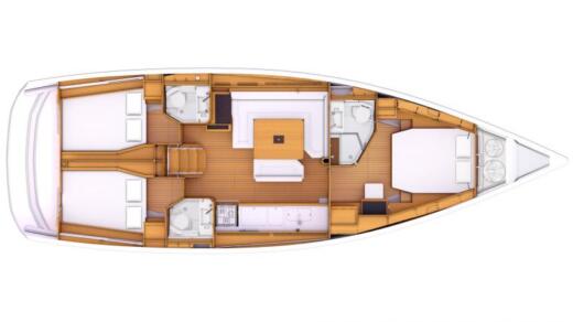 Sailboat Jeanneau Sun Odyssey 479 Plattegrond van de boot
