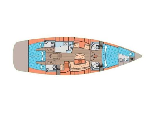 Sailboat WHY KNOT Elan Impression 514 Boat layout