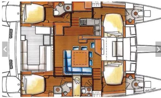 Catamaran Lagoon 500 Boat layout