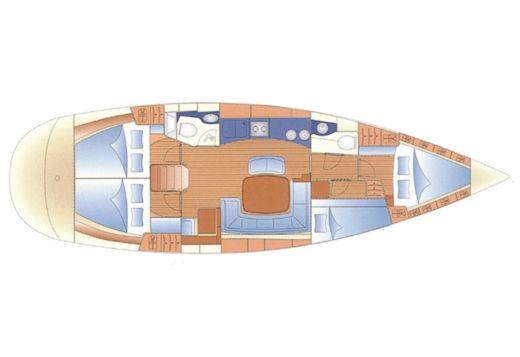 Sailboat Bavaria 44 Boot Grundriss