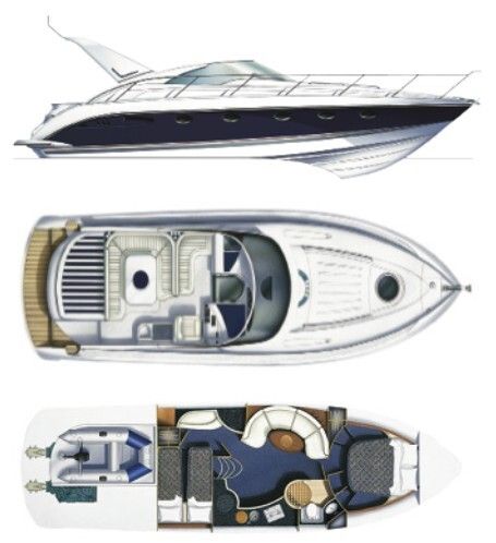 Motorboat Fairline Targa 40 Boat layout