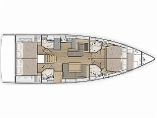 Sailboat  Oceanis 51.1 Boat layout