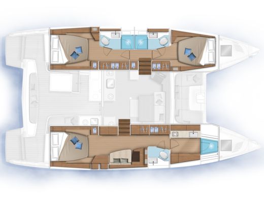Catamaran  Lagoon 46 Owner's Version (LUXURY Equipped, SKIPPE Plan du bateau