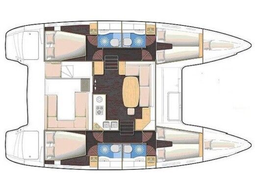 Catamaran  Lagoon 400 Plattegrond van de boot