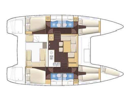 Catamaran  Lagoon 400 S2 Boat layout