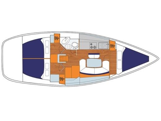Sailboat  Sunsail 38 Plano del barco