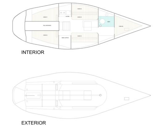 Sailboat Dehler Dehler 34 Plattegrond van de boot