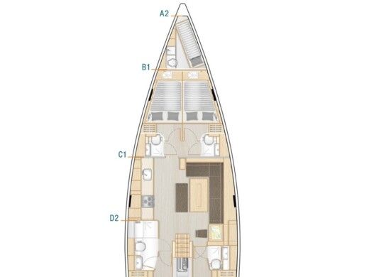 Sailboat Hanse 508 Plan du bateau