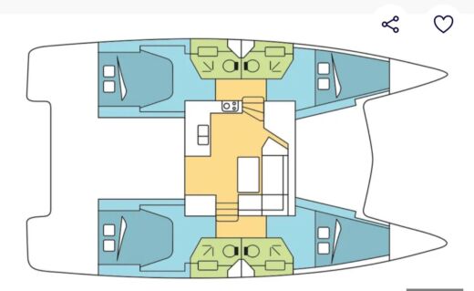 Catamaran Fountaine Pajot Isla 40 Boat layout