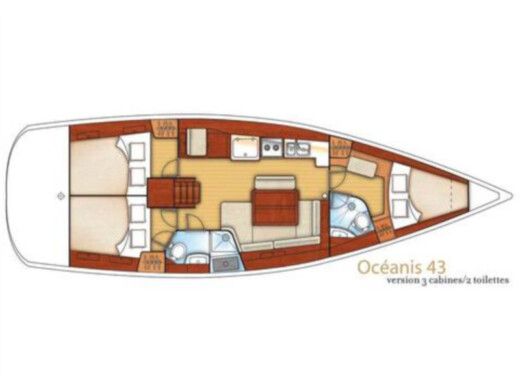 Sailboat Beneteau Oceanis 43 boat plan