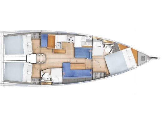 Sailboat  Sun Odyssey 410 Planimetria della barca