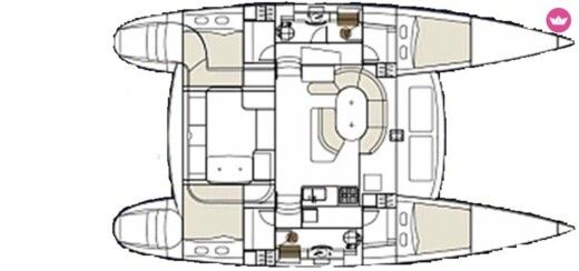 Catamaran CBN Lagoon 410 Plattegrond van de boot