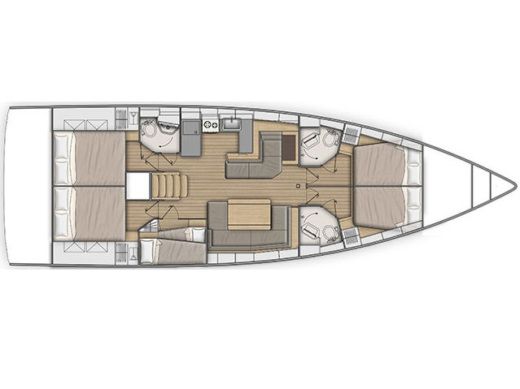 Sailboat Beneteau Oceanis 51.1 Plano del barco