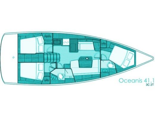 Sailboat Beneteau Oceanis 41.1 Boat layout