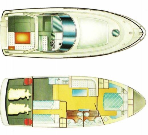 Motorboat Rio 1100 cabin Boat layout