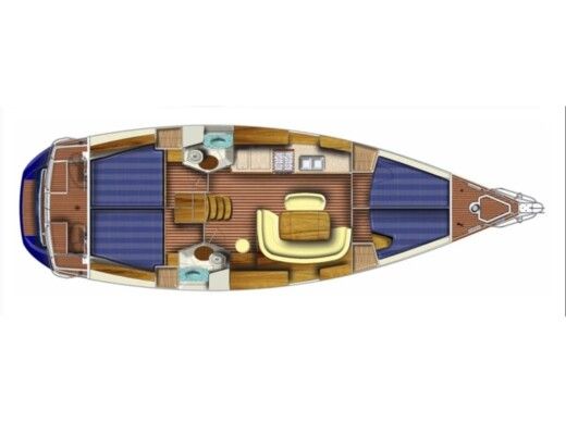 Sailboat Jeanneau Sun Odyssey 45 Plattegrond van de boot