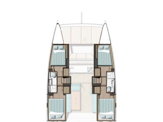 Catamaran  Bali Catsmart Plattegrond van de boot