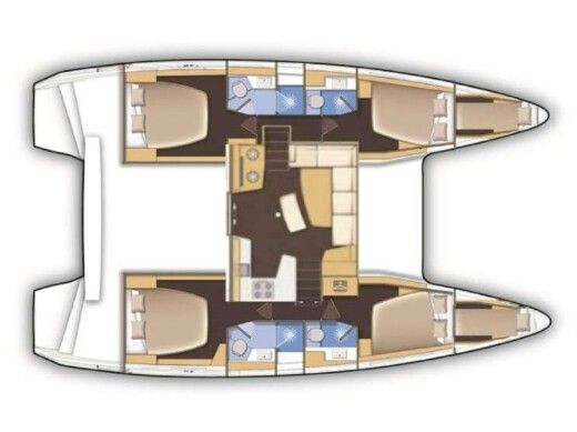 Catamaran Lagoon 42 Boot Grundriss