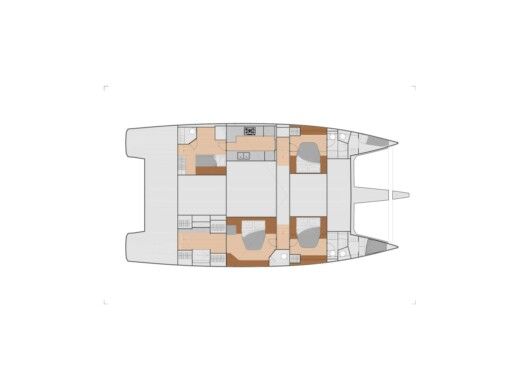 Catamaran  Samana 59 Plattegrond van de boot