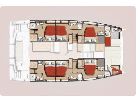 Catamaran  Bali 5.2 Boot Grundriss