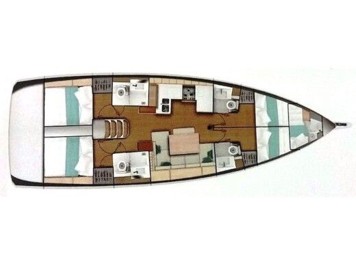 Sailboat  Sun Odyssey 490 4 cabins boat plan