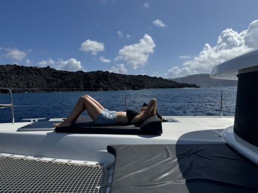 Santorin Catamaran Lagoon 450F alt tag text