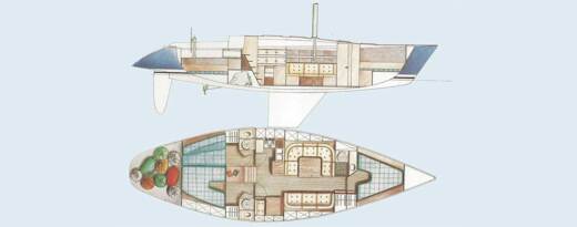 Sailboat Comar Comet 12 Boot Grundriss