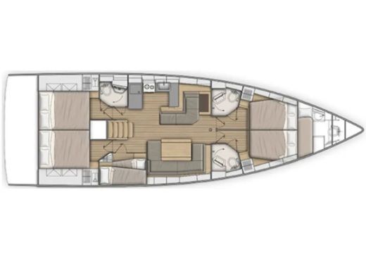 Sailboat  Oceanis 51.1 Boat layout