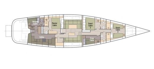 Sailboat Nautor Swan Swan 76 Boat layout