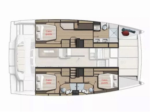 Catamaran  Bali 4.4 Bliss Plattegrond van de boot