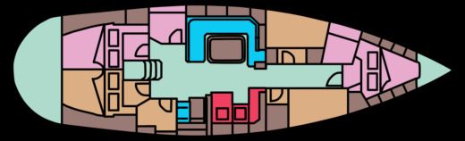 Sailboat Bavaria 49 Boot Grundriss