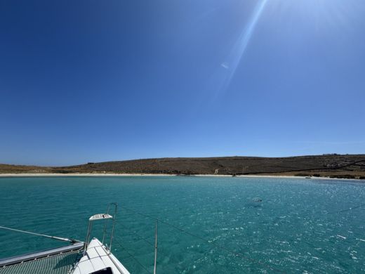 Mikonos Catamaran Fountain pajot Bahia 46 alt tag text