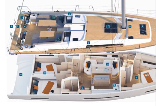 Sailboat Hanse 510 Plan du bateau