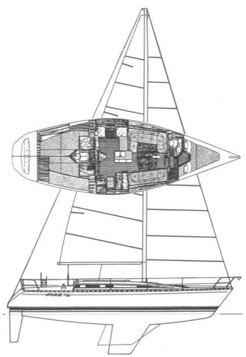 Sailboat Bénéteau First 405 Plan du bateau
