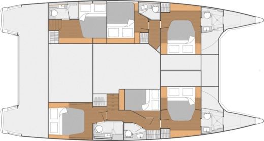 Catamaran Fountaine Pajot Saba 50 Planimetria della barca