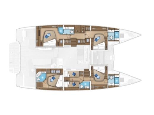 Catamaran  Lagoon 55 Boat design plan
