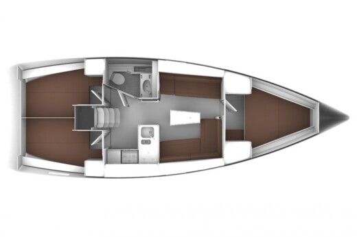 Sailboat BAVARIA 37 Plattegrond van de boot