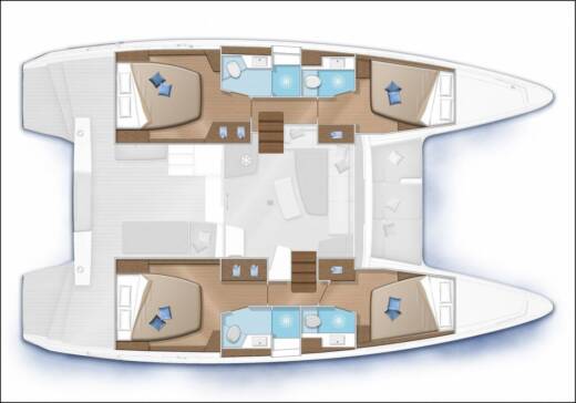 Catamaran Lagoon 42 Plattegrond van de boot
