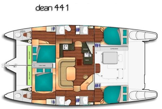 Catamaran DEAN 441 Boat layout