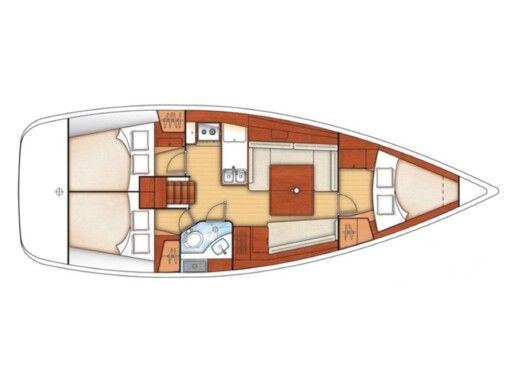 Sailboat Beneteau Oceanis 37 Plano del barco