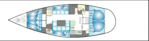 Sailboat GibSea 442 Plattegrond van de boot