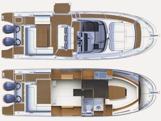 Motor Yacht Jeanneau Cap Camarat 10.5 Wa Planimetria della barca