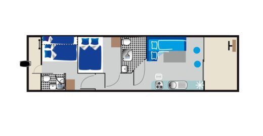 Houseboat Febomobil 1180 (HMR) Plattegrond van de boot