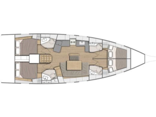 Sailboat  Sunsail 46.4 Boat layout