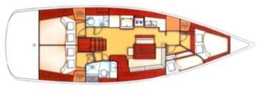 Sailboat Beneteau Oceanis 46 Plattegrond van de boot