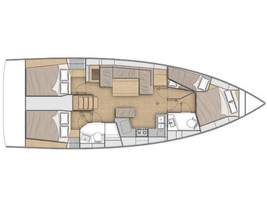Sailboat  Oceanis 40.1 Plattegrond van de boot